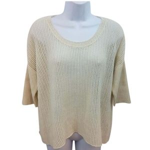 James Perse Beige Open Knit Cashmere Top Blouse 2